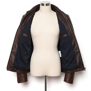 แจ็คเก็ตหนังวัวสีน้ำตาลแบบสั่งทำพิเศษสำหรับผู้ชายและผู้หญิง แจ็คเก็ตสไตล์ตะวันตกหนังแท้ทำมือ - Product Image 3