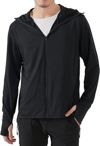 Sudadera con Capucha Negra para Hombre, con Cierre, Manga Larga, Deportiva, Transpirable, de Poliéster Tejido, para Fitness y Jogging - Product Image 3