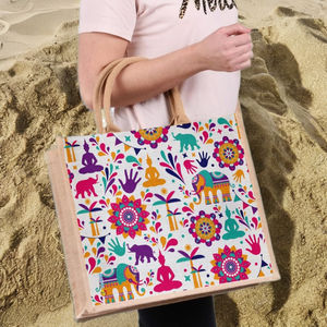 Bolsas de Compra de Diseño con Logotipo y Tamaño Personalizados, Hechas de Yute para Supermercados y Centros Comerciales - Product Image 1