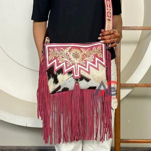 Wholesale <b>Large</b> Capacity Handcrafted Genuine Cowhide Leather Crossbody Fringe Bag Designer Shoulder Purse Perfect for Women's - Product Image 1