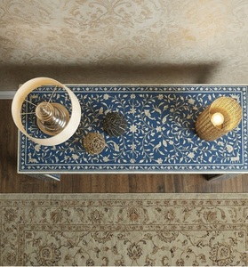 Blue Mother of Pearl Bone Inlay Stable Leg Traditional <b>Console</b> <b>Table</b> <b>for</b> Dining and Villa Use - Product Image 4