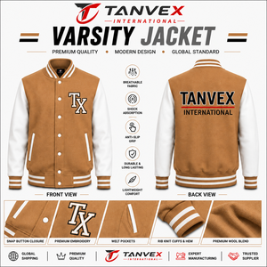 Chaqueta Varsity Personalizable de Alta Calidad para Hombre, Invierno, Color Sólido, Ecológica, Estilo Urbano, Logotipo Personalizado en la Parte Delantera, Transpirable - Product Image 1