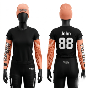 Custom American Football Arm Sleeve 240 GSM Premium Polyester Spandex <b>Peach</b> White Graphic Panels Sublimation Heat Transfer Logo - Product Image 1