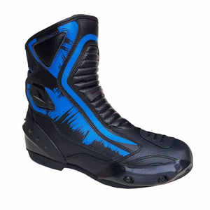 Motorcycle Racing Boots High Top Leather Riding Boots Reinforced <b>Toe</b> Slider Shin Heel Protection Track Riding Boots - Product Image 5