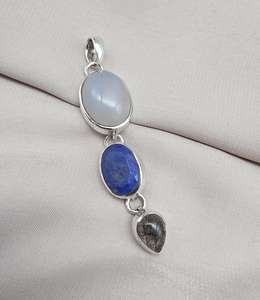 Colgante de Lapislázuli en Plata de Ley 925, Joyería de Piedra Preciosa Azul Natural Hecha a Mano, Proveedor Mayorista - Product Image 5