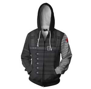 Unisex Hooded <b>Zipper</b> <b>Sweatshirt</b> Winter Windproof Casual Regular Fit 370g Knitted Polyester Armor Design Front Logo - Product Image 1