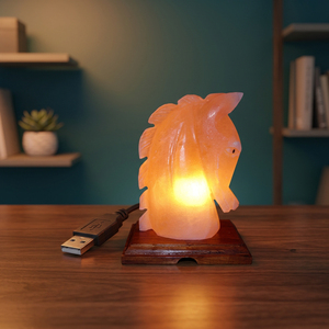 Lampe en sel de l'Himalaya sculptée en forme de cône, mini USB, de qualité supérieure, rose naturel, écologique, export premium, sel Demaro, Feng Shui - Product Image 6