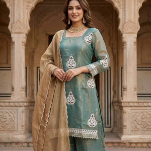 Ramdev Trading Women's Graduation Wear Heavy Fendy <b>Silk</b> Quick Dry Modern Style <b>Kurta</b> Set - Product Image 1