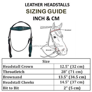 Bride occidentale de serre-tête de cheval en cuir taillé à la main avec des accents de cristal turquoise pour Rodeo Trail & Barrel Racing Tack - Product Image 2