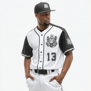 Oversize Striped Line Baseball Uniform Button <b>Down</b> Printed Baseball Jersey Tops Men Training Wear Soft Baseball Uniforms - Product Image 3