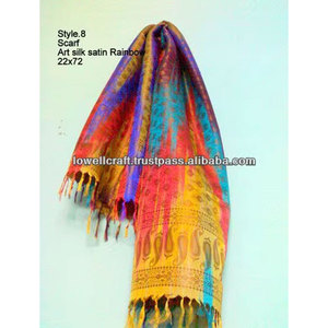 Luxury Art Silk Satin Rainbow Scarf for Women Soft Shiny Multicolor Designer <b>Wrap</b> Elegant Fashion Neck <b>Head</b> Scarf - Product Image 2