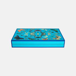 Luxury Portable Handle Series <b>Backgammon</b> <b>Set</b> Black and Green Building Travel Leather Board Chess Games - Product Image 4