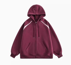Sweat-shirt à capuche zippé de haute qualité pour homme, style streetwear hip-hop, manches longues, brodé, 100% coton - Product Image 2
