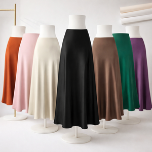 Jupes longues pour femmes personnalisées avec logo, en coton respirant, à volants, imprimées, pour l'été, style décontracté, vente en gros - Product Image 2