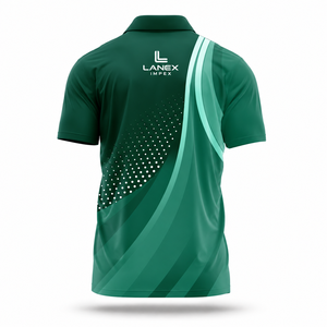 Camiseta Polo Sublimada Verde Personalizada para Hombre, de Secado Rápido, Transpirable, de Poliéster, para Golf, Uniforme Deportivo, con Logotipo Personalizado - Product Image 3