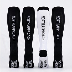 North Approach <b>Knee</b> <b>High</b> <b>Socks</b> Black White Breathable Soccer Football <b>Socks</b> for Adults Summer Season - Product Image 2