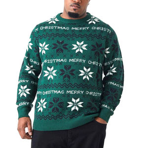 Best Selling <b>Men's</b> <b>Wool</b>/Acrylic Solid Winter Breathable Reflective Printing Knitted Hole Pullover <b>Sweaters</b> Front Logo Custom - Product Image 4