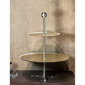 Geometric Polygonal Metal <b>Cake</b> <b>Stand</b> with White Top Handmade Design - Product Image 3