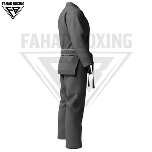 ชุดคาราเต้สีเทา ทนทาน สำหรับกีฬาต่อสู้ แขนยาว ชุดฝึกซ้อมคาราเต้ พิมพ์ลาย ชุดศิลปะการต่อสู้ ผลิตจากผ้าโพลีเอสเตอร์ผสมฝ้าย - Product Image 3