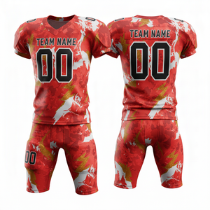 Ensemble maillot et short de football américain personnalisé sublimé respirant avec logo frontal 100 % polyester grandes tailles - Product Image 5