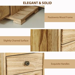 Portagioie in Legno Marrone a 4 Livelli con Specchio e 2 Cassetti, Organizzatore per Anelli, Orecchini e Collane da Donna - Product Image 6