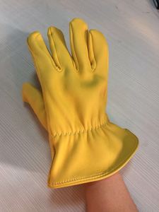 Guantes de seguridad de cuero amarillo, resistentes al desgaste, para actividades al aire libre, unisex, de puesta fácil. - Product Image 5