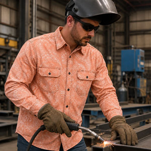 Wholesale HILTON ENTERPRISES Safety Arc Flash Lightweight Knit Fire Resistant Long Sleeve Aramid 3a Work Cat2 <b>Welding</b> Fr <b>Shirts</b> - Product Image 6