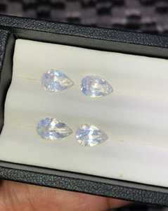 มูนสโตนสีรุ้งทรงหยดน้ำเจียระไนธรรมชาติ คู่เกือบสมบูรณ์ ระดับความสะอาด VVS สำหรับทำเครื่องประดับ - Product Image 3