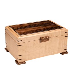 Handmade Wooden Jewelry <b>Box</b> Custom Handmade <b>Keepsake</b> Gift <b>Box</b> Wholesale Premium Maple Wood Storage Case with Exotic Inlay Lid - Product Image 1