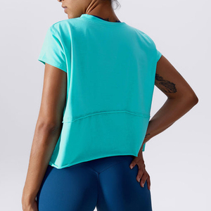 Camiseta Corta de Verano para Mujer, Holgada, de Manga Corta, Ecológica, Transpirable, de Secado Rápido, 100% Algodón, Personalizable - Product Image 4