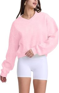 เสื้อสเวตเชิ้ตคอวีแบบครอปสำหรับผู้หญิง สไตล์วินเทจ ลุคทำสีซีดแบบแอซิดวอช ผ้าฟลีซหนา 100% คอตตอน เสื้อสเวตเชิ้ตสตรีทแวร์เนื้อหนัก - Product Image 2