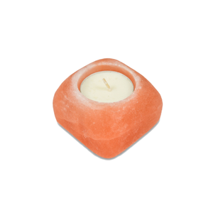 Portavelas Cuadrado de Sal Rosa del Himalaya Natural, Pulido, Decoración Moderna para el Hogar, Soporte para Velas de Té - Product Image 1