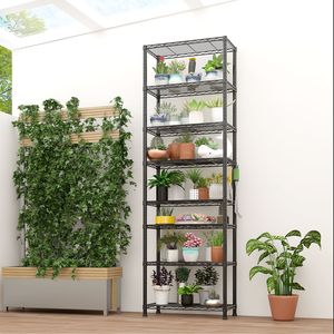 Scaffalatura Metallica a 8 Ripiani per Garage, Unità di Stoccaggio con Ruote da 200 cm di Altezza, Capacità 726 kg, Spazio di Archiviazione Regolabile Certificato NSF - Product Image 6