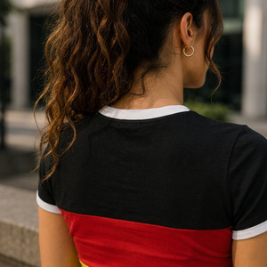 เสื้อยืดทรงครอปสไตล์ Y2K ลายธงชาติสำหรับผู้หญิง เนื้อผ้ากันเป็นขุย - Product Image 4