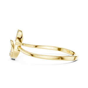 Anillo de oro macizo de 14k para mujer con diamante de corte redondo minimalista de diseño único de Aries Jewel, ideal para regalo, compromiso, aniversario o boda. - Product Image 2