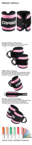Correas de Tobillo Ajustables Negras y Rosas para Gimnasio, Protección Profesional para Ejercicios de Glúteos con Cables, Entrenamiento de Piernas - Fitness Personalizado - Product Image 6