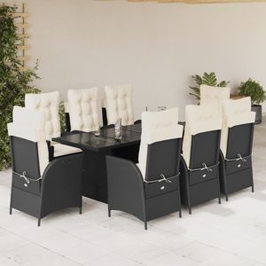 Ensemble de salle à manger de jardin blanc crème et noir - Product Image 1