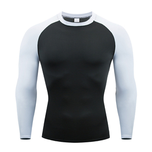 High Quality Custom-Made Plus Size Breathable Washed Polyester/Cotton Jersey <b>Compression</b> <b>Shirts</b> <b>Men</b> Fitness Front Logo - Product Image 6