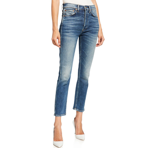 Pantalones Vaqueros de Algodón para Mujer, Alta Calidad, Nuevo Estilo, Corte Recto, Casual, Pierna Ancha, a la Moda, Precio al por Mayor - Product Image 2