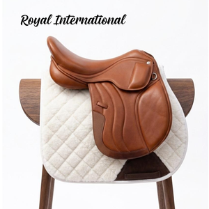 Selle d'équitation anglaise en cuir marron de qualité supérieure, équipement équestre, siège rembourré pour le saut d'obstacles, le dressage, l'entraînement et la compétition - Product Image 3