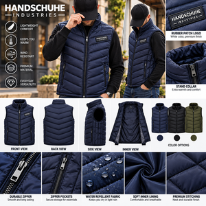 Hot Selling <b>Men's</b> Slim Puffer <b>Vest</b> Customized Sleeveless Casual Outerwear Breathable Zipper Puffer <b>Vest</b> For <b>Men's</b> - Product Image 6