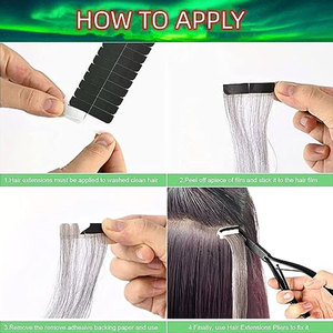 Pince à extensions de cheveux de qualité supérieure, en acier inoxydable, surface plate, outils de pose d'extensions pour femmes. - Product Image 5