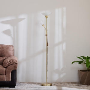 Lámpara de Pie Moderna de Hierro con Pantalla, Lámpara de Pie Contemporánea para Sala de Estar, Dormitorio, Decoración de Hotel, Acabado Dorado Minimalista - Product Image 3