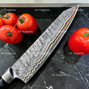 Cuchillo de Chef de Cobre Damasco Hecho a Mano, Cuchillo de Cocina Forjado de Alta Calidad, Cuchillo Profesional para Cocinar, Mango Personalizado, Marca Privada - Product Image 4