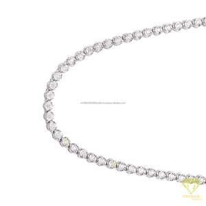 Brilliant Round Cluster <b>Necklace</b> With Repeating Stone Links Elegant <b>Tennis</b> Chain Jewelry For Women Luxury Fashion - Product Image 4