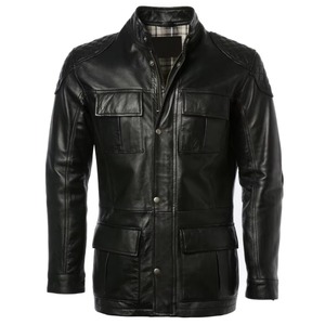 New <b>Men</b> Winter Slim Fit Motorcycle Casual Vintage High Quality Windproof Leather <b>Jacket</b> Customized Colors Fully Customized Label - Product Image 4