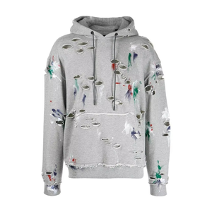 Sweat à capuche surdimensionné en molleton de coton lourd style streetwear OEM, effet vieilli, avec logo personnalisé, pour homme – Vente en ligne - Product Image 1
