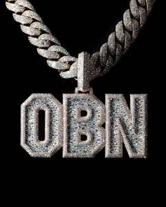 จี้ห้อยคอแบบโซ่เงินแท้ 925 ประดับเพชรโมอิสซาไนต์ สไตล์ฮิปฮอป ดีไซน์ทันสมัย  สำหรับทั้งชายและหญิง  พร้อมใบรับรอง - Product Image 2