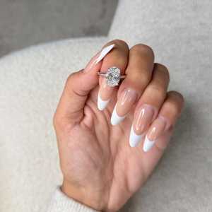 4 Carat Oval Cut Lab Grown Diamond <b>Solitaire</b> Engagement <b>Ring</b> | Trendy IGI Certified 18K Gold Plated Hidden Halo Wedding <b>Ring</b> - Product Image 3