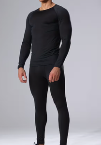 Ensemble de survêtement d'hiver pour homme Spezia International, noir, manches longues, col rond, couleur unie, spandex/nylon, tailles personnalisées - Product Image 6